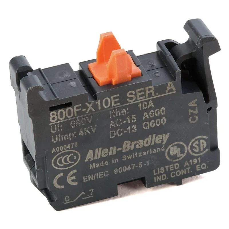 Allen Bradley 800F-X10E 22mm Contact Block 800F PB