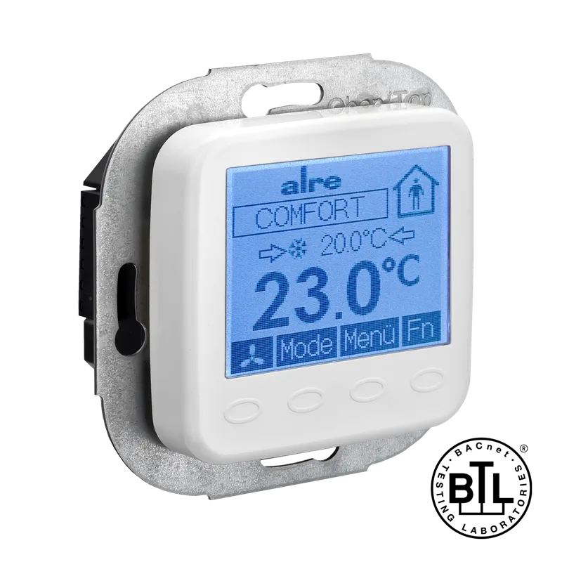 Alre KTRBUu217.456#28 BACnet room controller flush-mounted, 230V AC, cover fits BUSCH-JAEGER Reflex SI/SI Linear, pure white, gloss