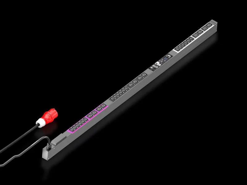 Rittal DK 7979.238 DK PDU ilave ölçümlü, kompakt basic güç dağıtımı, çıkış başına enerji ölçümü dahil, network ara yüzlü ve ekranlı ile GUD: 44x1695x70 mm, IEC 60 320: 18 x C13, 12 x C19