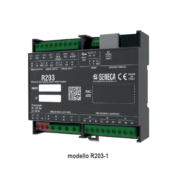 Seneca R203 (HW rev. C0) Smart energy power meter with universal input and Ethernet connectivity