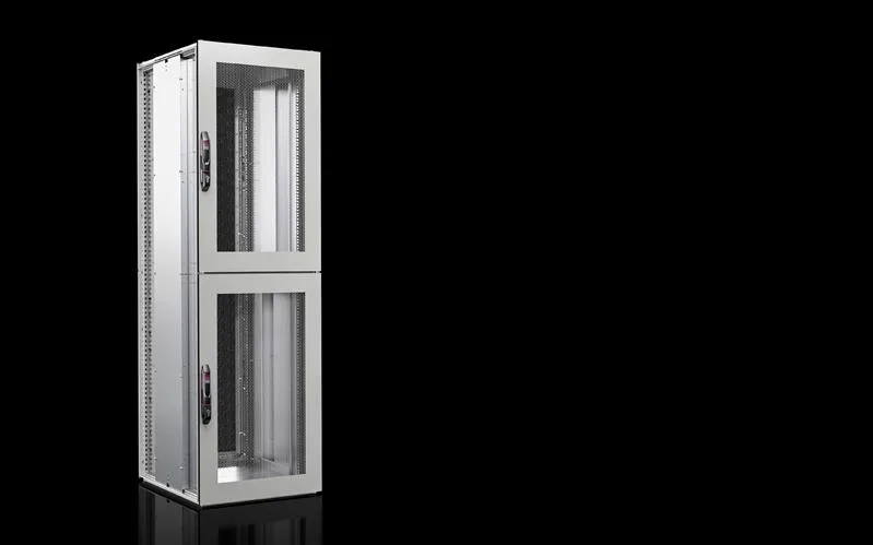 Rittal VX 5316.175 VX IT kompartman rack kabini, havalandırmalı, 2 bölmeli, ön ve arkada 19" montaj dikmeli, 2 x 23 U, GYD: 800x2200x1200 mm, gövde çerçevesi ve panel parçaları: RAL 7035, iç donanımlar: RAL 9005