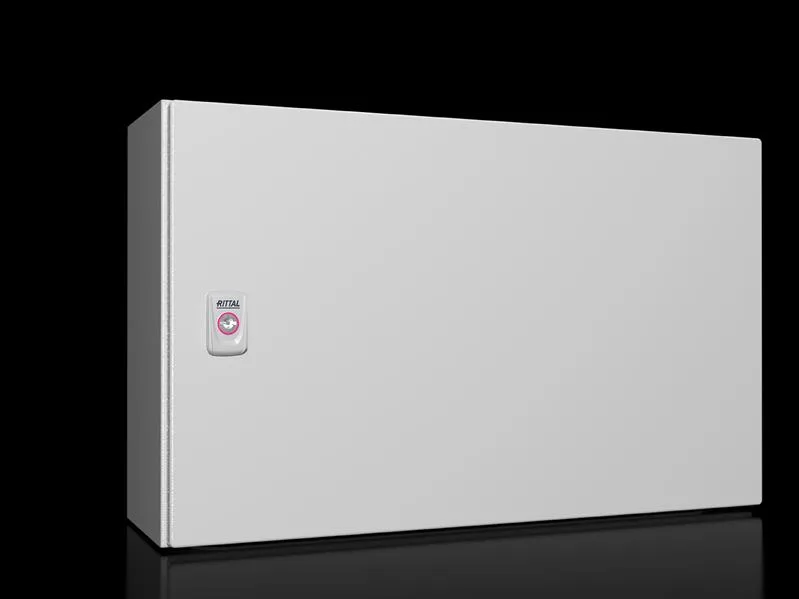 Rittal AX 1039.000 AX kompakt pano, GYD: 600x380x210 mm, çelik sac, montaj plakalı, tek kapılı, bir mandallı kilit