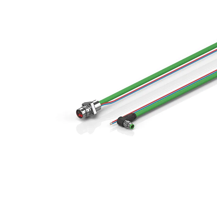 Beckhoff ZK7102-AA03-Axxx B12, ENP cable, PUR, 2 x 075 mm² + (1 x 4 x AWG22), drag chain suitable, key 1 (24 V DC)