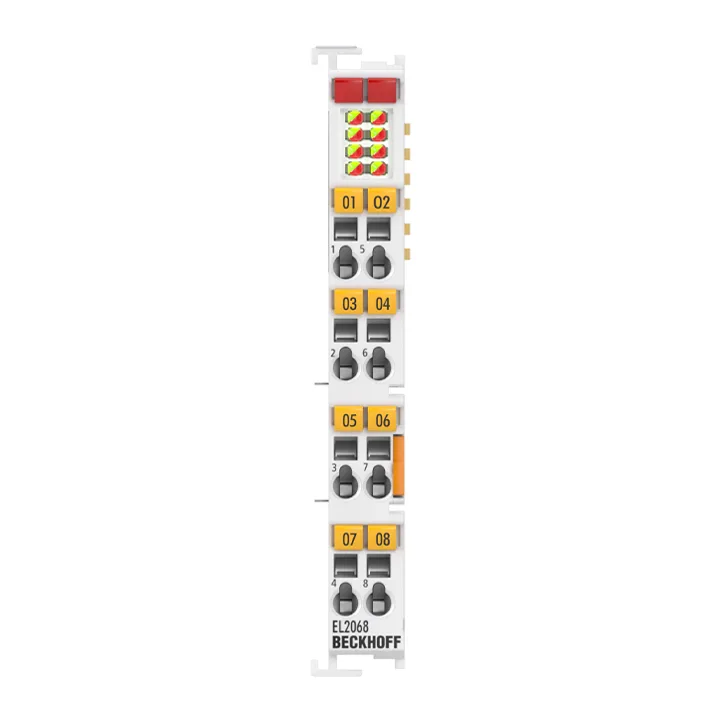 Beckhoff EL2068 EtherCAT Terminal, 8-channel digital output, 24 V DC, 05 A, with channel diagnosticsNew