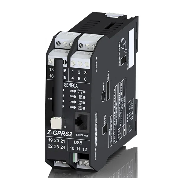 Seneca Z-GPRS2 GSM/GPRS datalogger with built-in IOs and telecontrol functions