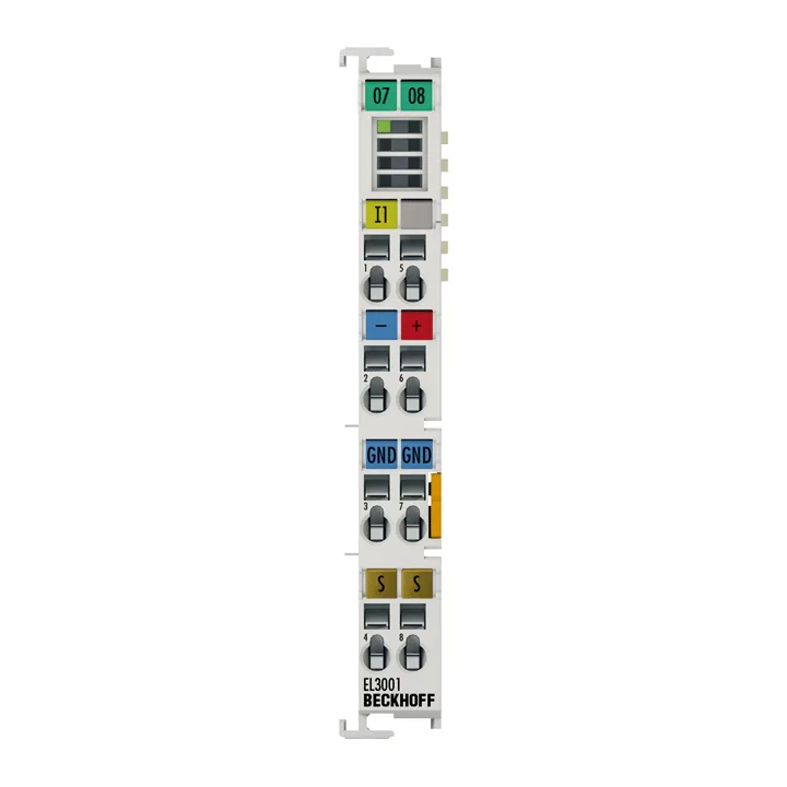 Beckhoff EL3001 EtherCAT Terminal, 1-channel analog input, voltage, ±10 V, 12 bit, single-ended