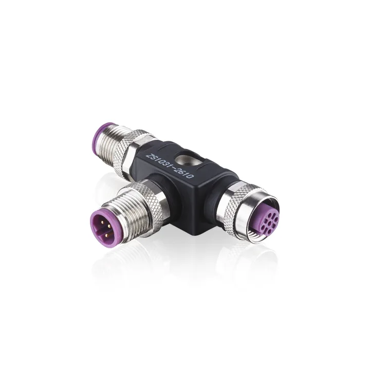 Beckhoff ZS1031-2610 Plug T splitter for PROFIBUS, Modbus, RS485, IP67, without 5 V on the plug, shielded