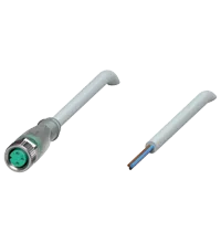 Pepperl+Fuchs V3-GM-E2-2M-PUR Female cordset single-ended M8 straight A-coded, LED 3-pin, PUR cable grey