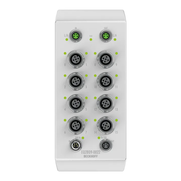 Beckhoff EQ2809-0022 EtherCAT Box, 16-channel digital output, 24 V DC, 05 A, M12, stainless steel
