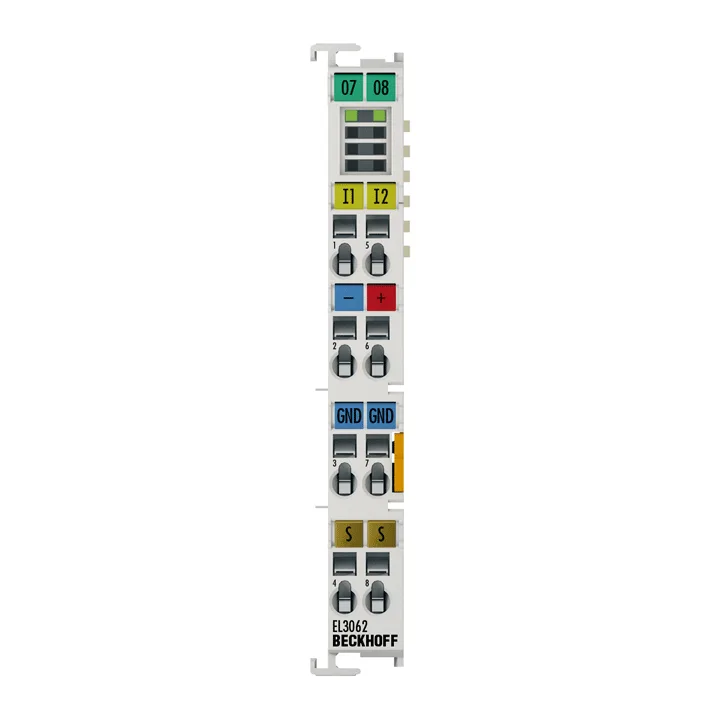 Beckhoff EL3062 EtherCAT Terminal, 2-channel analog input, voltage, 0…10 V, 12 bit, single-ended