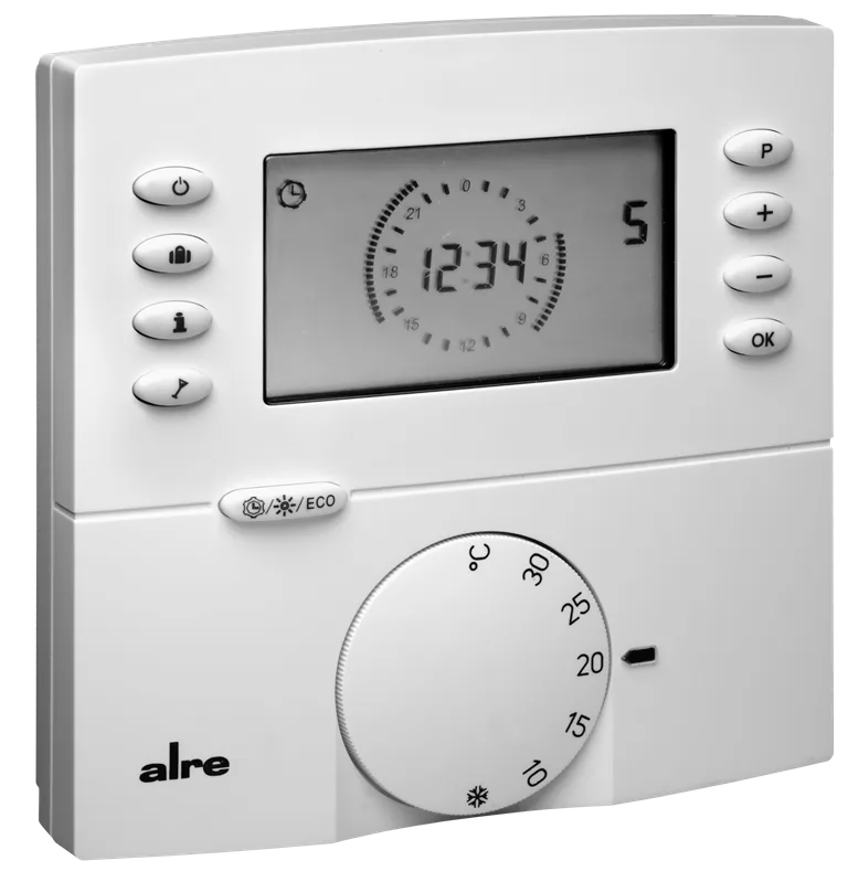 Alre FTRFBu180.121/V2 Wireless room temperature sensor with timer, surface mounting, backlighting