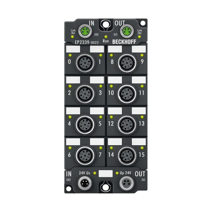 Beckhoff EP2339-0022 EtherCAT Box, 16-channel digital combi, 24 V DC, 3 ms, 05 A, M12