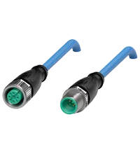 Pepperl+Fuchs V1-G-N-3M-PUR-V1-G Cordset M12 socket straight to M12 plug straight A-coded, 2-pin, PUR cable blue, NAMUR