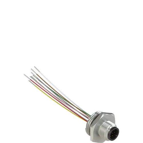Pizzato VF CNM8PM M12 metallic male wired connector, 8 poles, for PG 13,5 threads