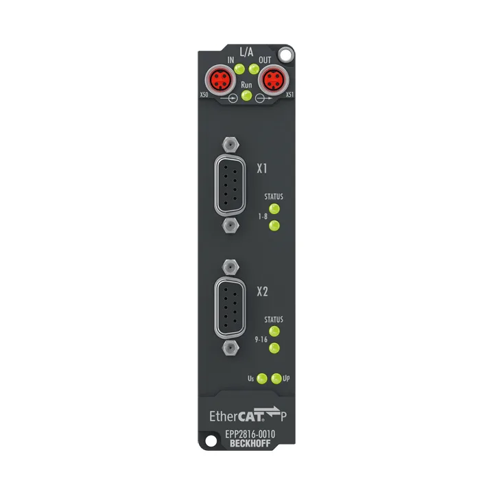 Beckhoff EPP2816-0010 EtherCAT P Box, 16-channel digital output, 24 V DC, 05 A, D-sub