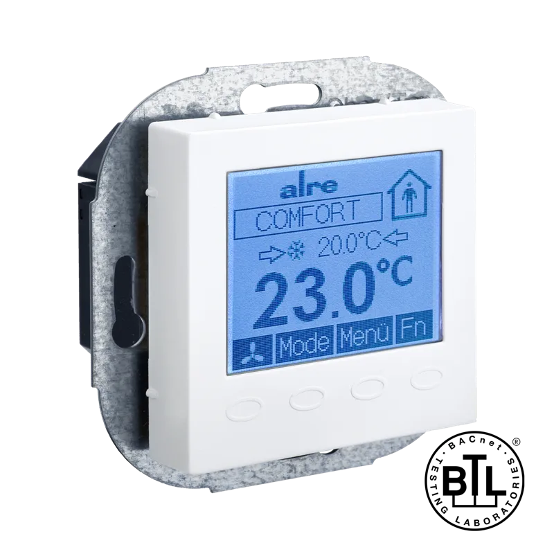 Alre KTRBUu217.456#55 BACnet room controller, flush-mounted, 230V AC, cover 55x55mm, pure white, gloss