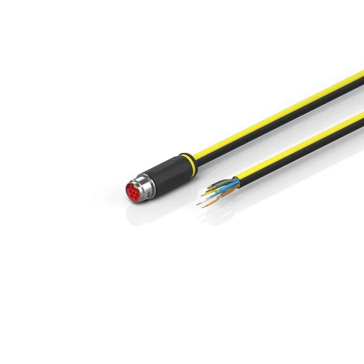 Beckhoff ZK7208-3400-Axxx B17, ENP cable, PUR, 5 G 15 mm² + (1 x 4 x AWG22), drag chain suitable, key 1 (2 x 24 V DC + PE)