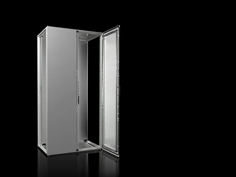 Rittal VX 8006.000 VX Modüler pano sistemi, GYD: 1000x2000x600 mm, çelik sac, montaj plakalı, ön tarafta çift kapılı
