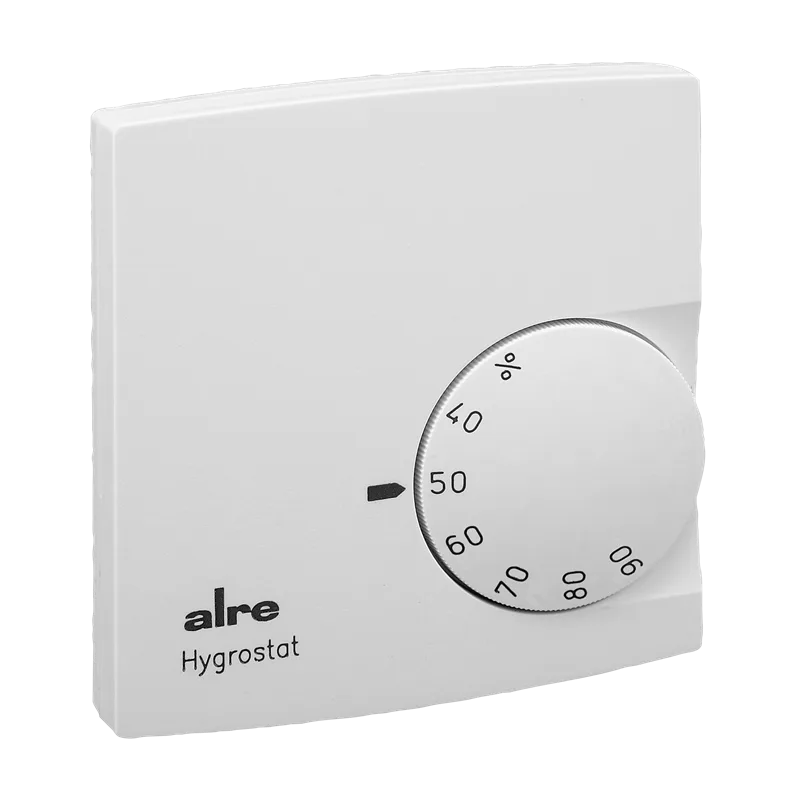 Alre RFHSB-060.010 Room hygrostat, surface-mounted, 24V AC to 230V AC, 35…85% rH, two-way contact, external setting