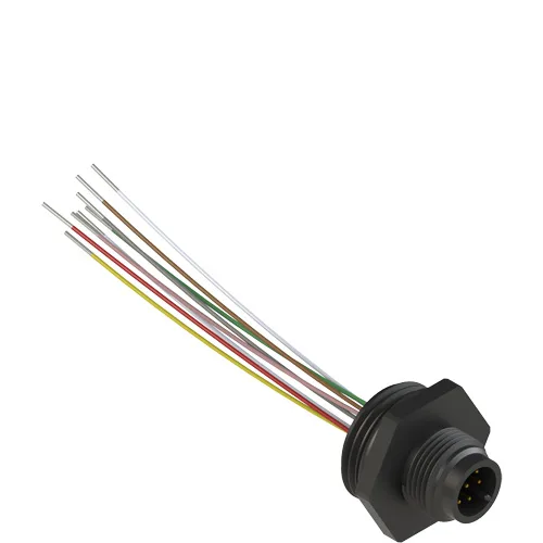 Pizzato VF CNP8MM M12 plastic male wired connector, 8 poles, for M20 threads