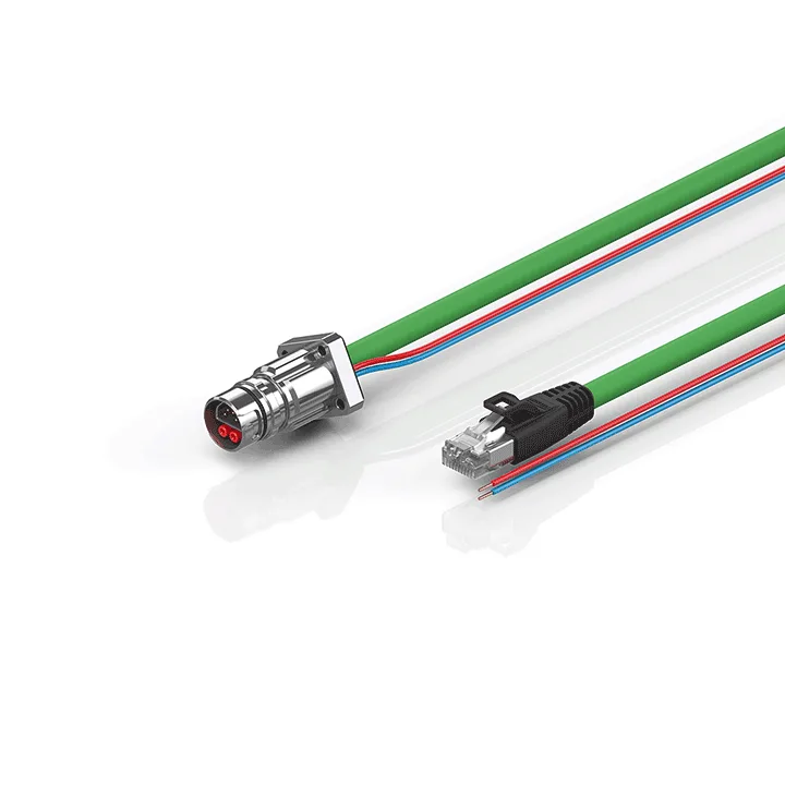 Beckhoff ZK7102-BE00-Axxx B12, ENP cable, PUR, 2 x 075 mm² + (1 x 4 x AWG22), drag chain suitable, key 1 (24 V DC)