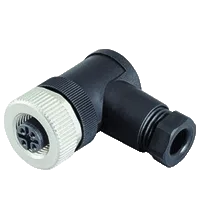 Pepperl+Fuchs V1-W-PG9 Female connector M12 angled A-coded 4-pin, for cable diameter 6 - 8 mm, field-attachable