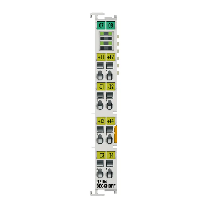 Beckhoff EL3104 EtherCAT Terminal, 4-channel analog input, voltage, ±10 V, 16 bit, differential