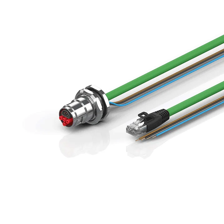 Beckhoff ZK7224-BS00-Axxx B17, ENP cable, PUR, 4 x 15 mm² + (1 x 4 x AWG22), drag chain suitable, key 1 (2 x 24 V DC)