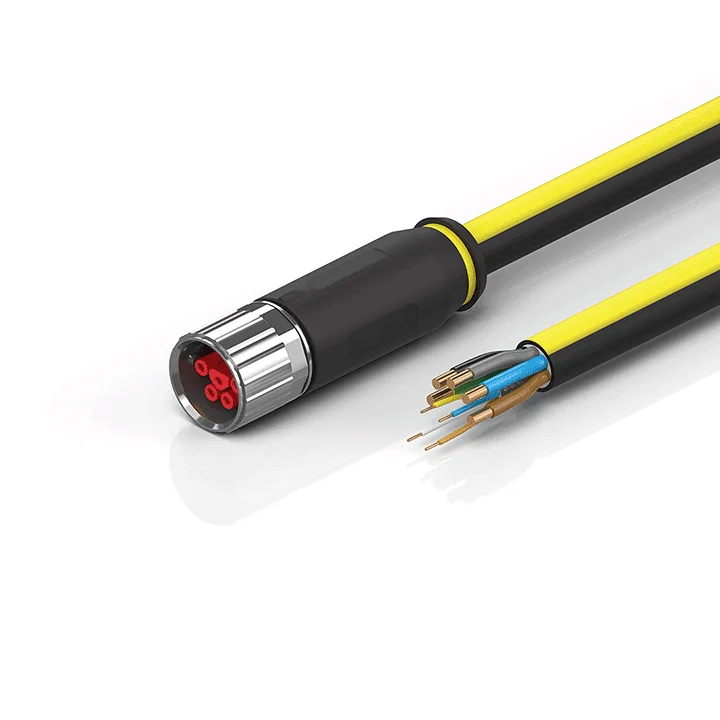 Beckhoff ZK7714-3100-Axxx B23, ENP cable, PUR, 5 G 40 mm² + (1 x 4 x AWG22), drag-chain suitable, key 2 (400 V AC)