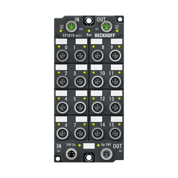 Beckhoff EP1819-0021 EtherCAT Box, 16-channel digital input, 24 V DC, 10 µs, M8