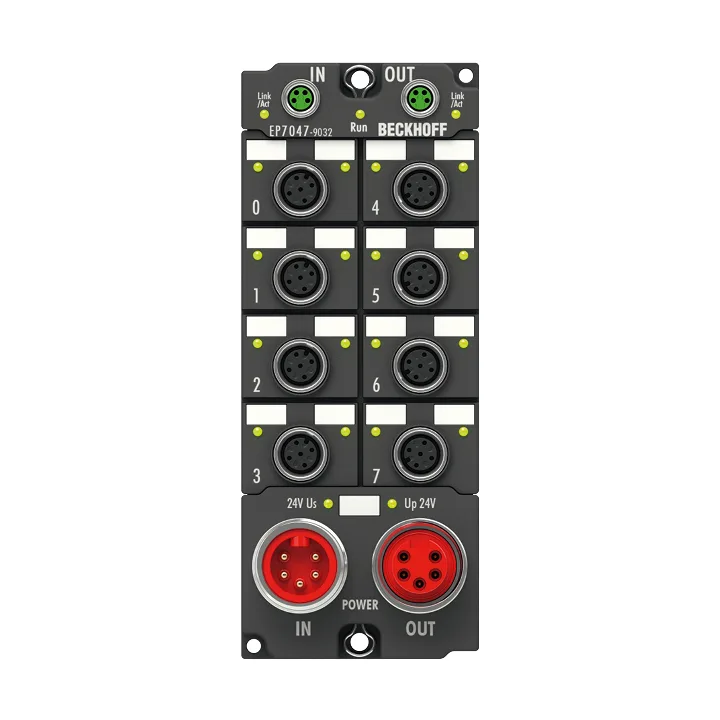Beckhoff EP7047-1032 EtherCAT Box, 1-channel motion interface, stepper motor, 48 V DC, 5 A, M12, with incremental encoder