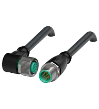 Pepperl+Fuchs V19-W-BK3M-PUR-U-V19-G Cordset M12 socket angled to M12 plug straight A-coded, 8-pin, PUR cable black, UL approved