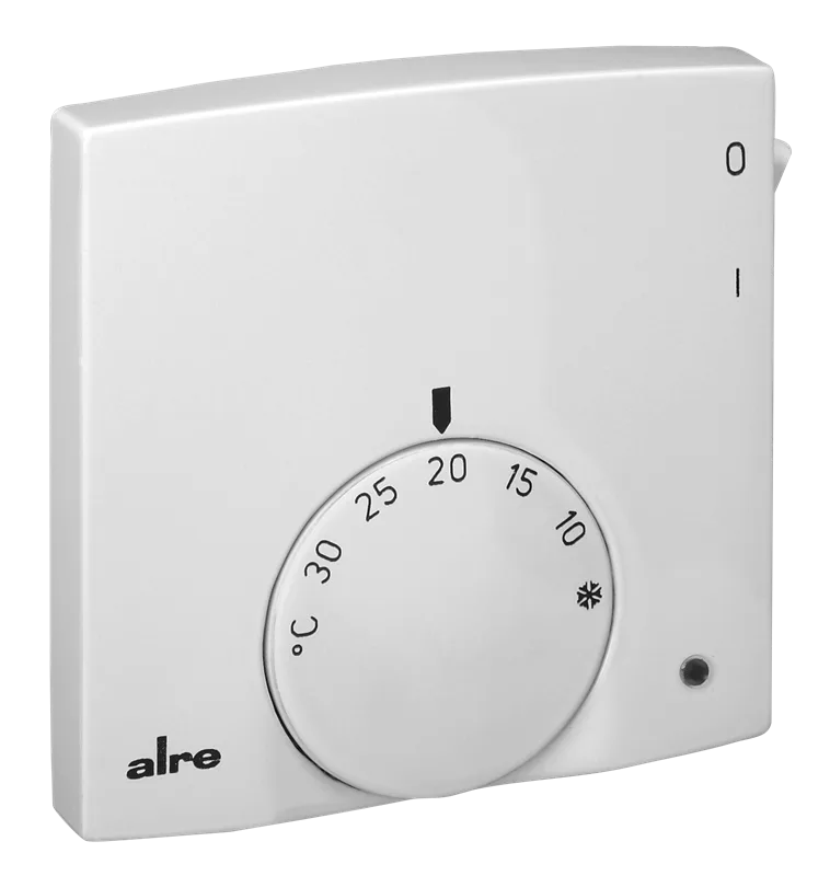 Alre RTBSB-201.062 Room thermostat, surface-mounted super flat, 5…30…°C, 230V AC, 2(1)A, NC contact, ECO function, heating display, on/off switch