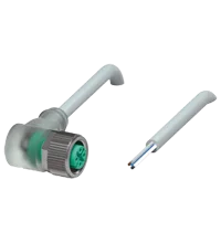 Pepperl+Fuchs V15-W-A2-20M-PUR Female cordset single-ended M12 angled A-coded, LED 5-pin, PUR cable grey