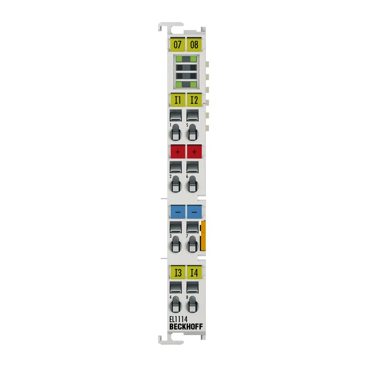 Beckhoff EL1114 EtherCAT Terminal, 4-channel digital input, 24 V DC, 10 µs, 2-/3-wire connection