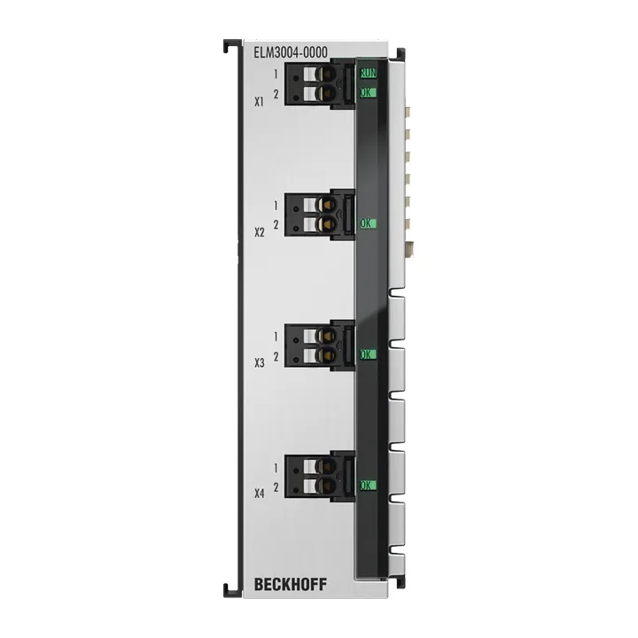 Beckhoff ELM3004-0000 EtherCAT Terminal, 4-channel analog input, voltage, ±30 V…±20 mV, 24 bit, 10 ksps