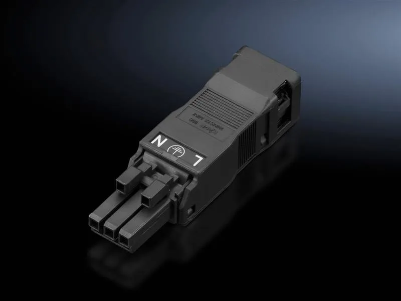 Rittal SZ 2500.600 SZ Jack, for power supply and through-wiring, 3-pole, 100-240 V, Connection accessories for self-assembly