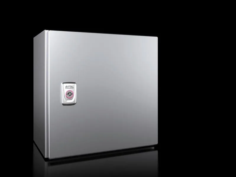 Rittal AX 1003.000 AX kompakt pano, GYD: 300x300x210 mm, paslanmaz çelik 14301, montaj plakalı, tek kapılı, bir mandallı kilit