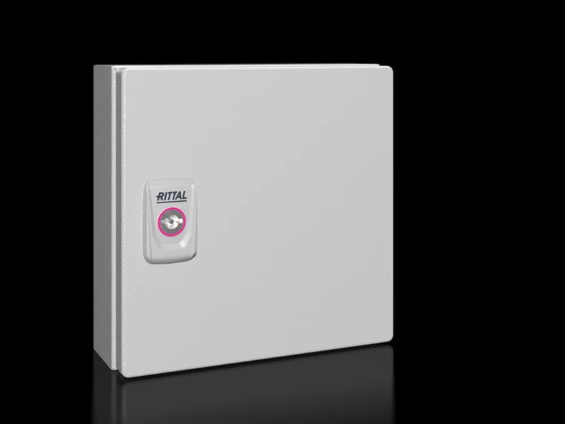 Rittal KX 1546.000 KX E-Box, GYD: 200x200x80 mm, çelik sac, montaj plakalı, kapılı
