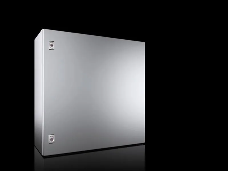Rittal AX 1014.000 AX kompakt pano, GYD: 760x760x300 mm, paslanmaz çelik 14301, montaj plakalı, tek kapılı, iki mandallı kilit