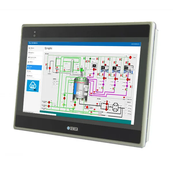 Seneca VISUAL8 10" HMI panel touchscreen with Ethernet port, RS232, RS485