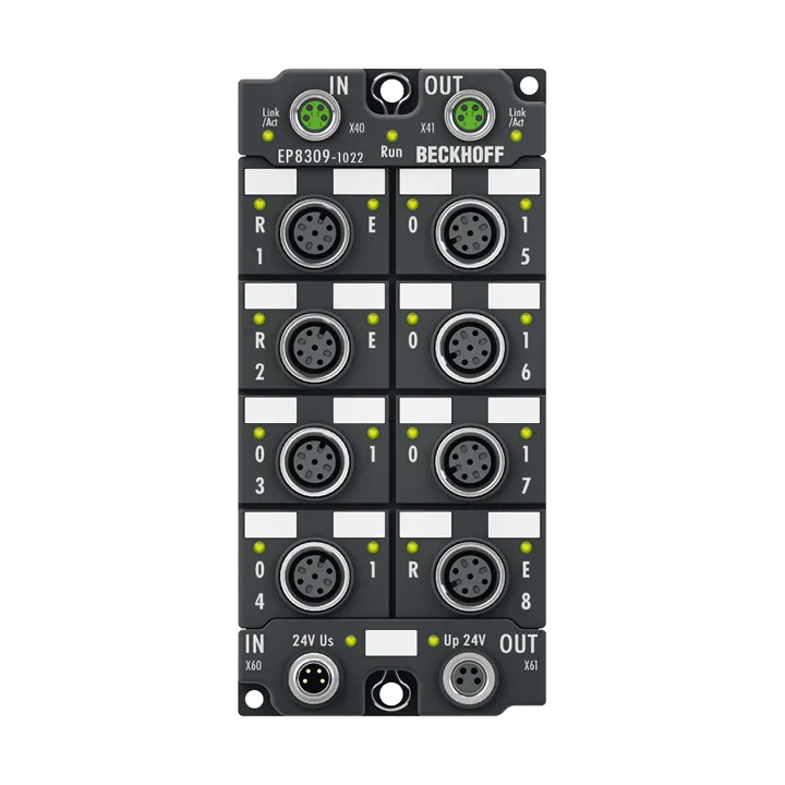 Beckhoff EP8309-1022 EtherCAT Box, multi-functional box, digital, analog, PWM, current-controlled, M12