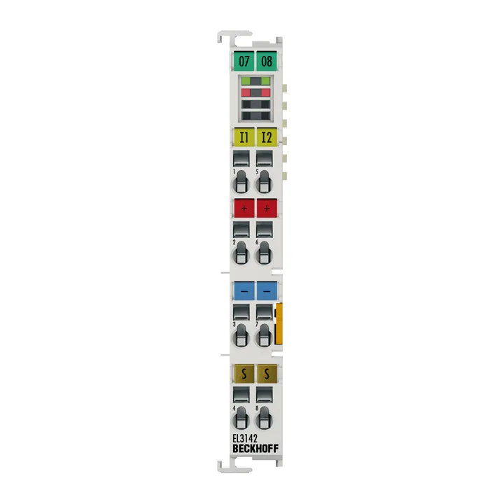 Beckhoff EL3142 EtherCAT Terminal, 2-channel analog input, current, 0…20 mA, 16 bit, single-ended