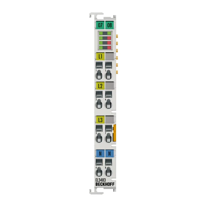 Beckhoff EL3483 EtherCAT Terminal, 3-channel analog input, mains monitor, 480 V AC, 24 bit