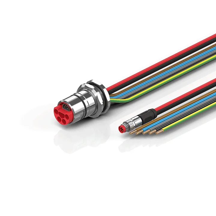 Beckhoff ZK7314-BZ00-0xxx B23, ECP cable, PUR, 5 G 40 mm² + (1 x 4 x AWG22), drag chain suitable, key 1 (2 x 24 V DC + PE)