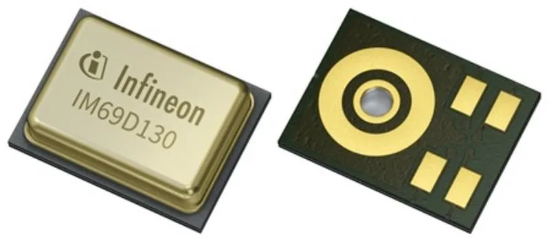 Infineon IM69D130 XENSIV™  MEMS microphone with 105dB dynamic range and high output linearity up to 130dBSPL