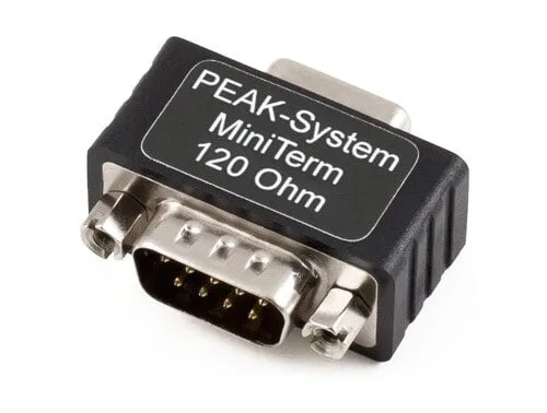 PEAK-System IPEK-003002-Mini PCAN-MiniTerm  (CAN Termination block moldet, both sides 9-pole, D-SUB mf, 120 Ohm)