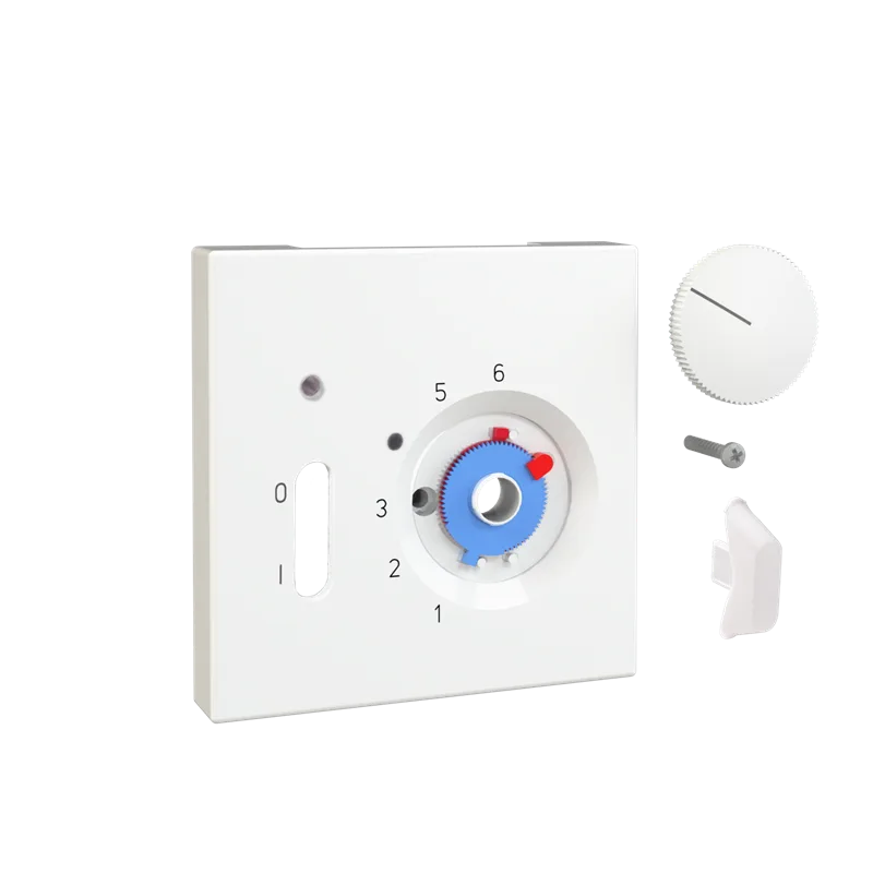 Alre JZ-035.400 Cover set for room thermostat RTBSU, 70×70 for JUNG LS / GIRA wide rocker switches, pure white (RAL 9010) gloss