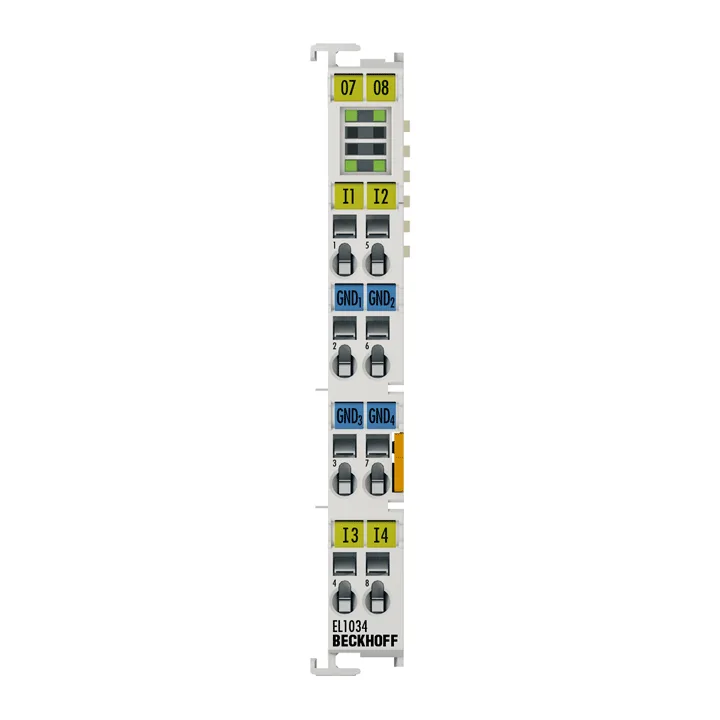 Beckhoff EL1034 EtherCAT Terminal, 4-channel digital input, 24 V DC, 10 µs, potential-free