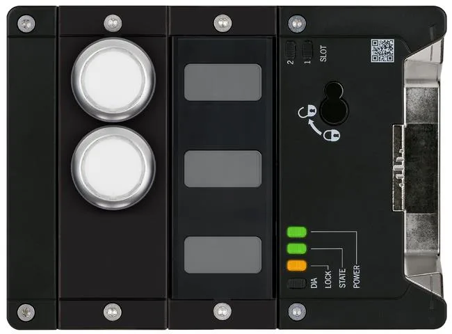 Euchner MGB2-L1-MLI-U-YB1B7-DA-R-165373 Locking module MGB2-L1-MLI (2 pushbuttons, open-circuit current principle, door hinge on right)